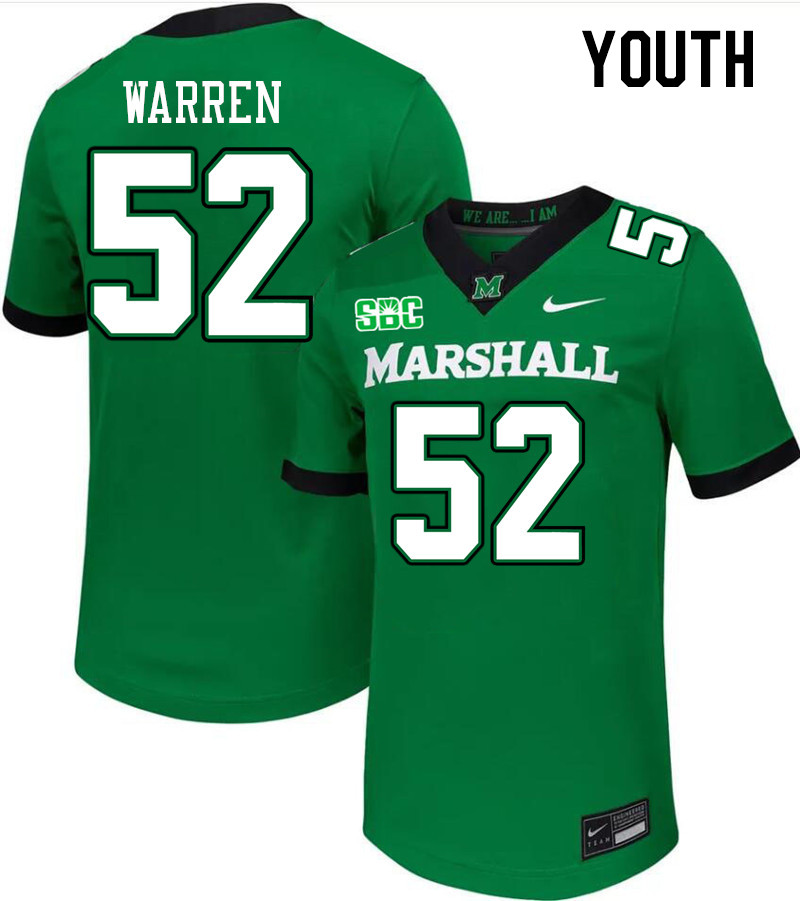 Youth #52 Mikailin Warren Marshall Thundering Herd SBC Conference College Football Jerseys Stitched-